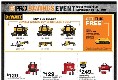 Home Depot Pro Flyer September 16 to 23