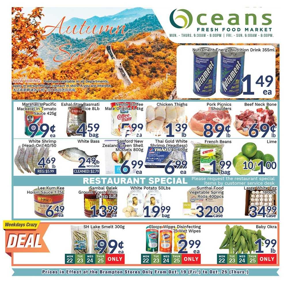 Oceans Fresh Food Market (Brampton) Flyer October 19 to 25 Canada