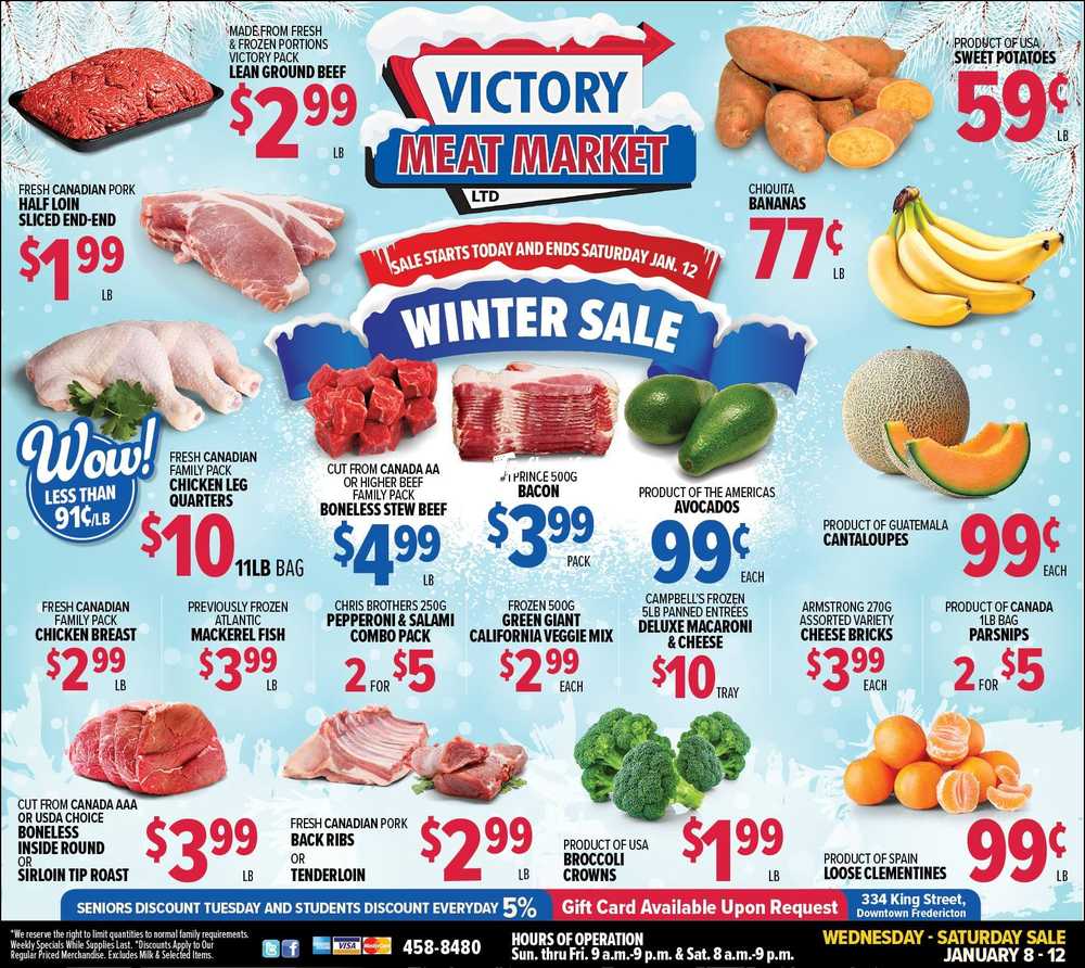 Victory Meat Market Flyer January 8 to 12 Canada
