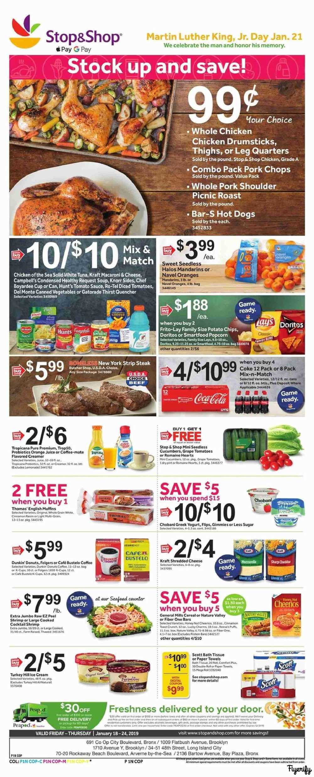 Stop and Shop (NY) Weekly Ad & Flyer January 18 to 24 Canada