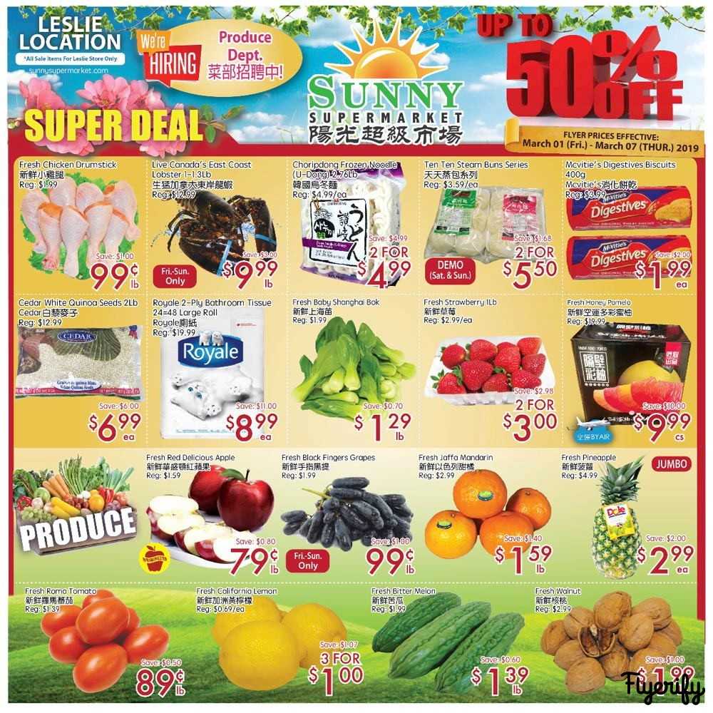 Sunny Supermarket (Leslie) Flyer March 1 to 7 Canada