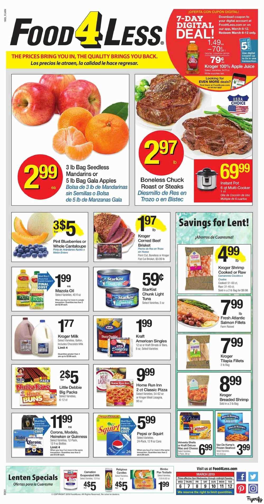 Food 4 Less (IN Hammond) Weekly Ad & Flyer March 6 to 12 Canada