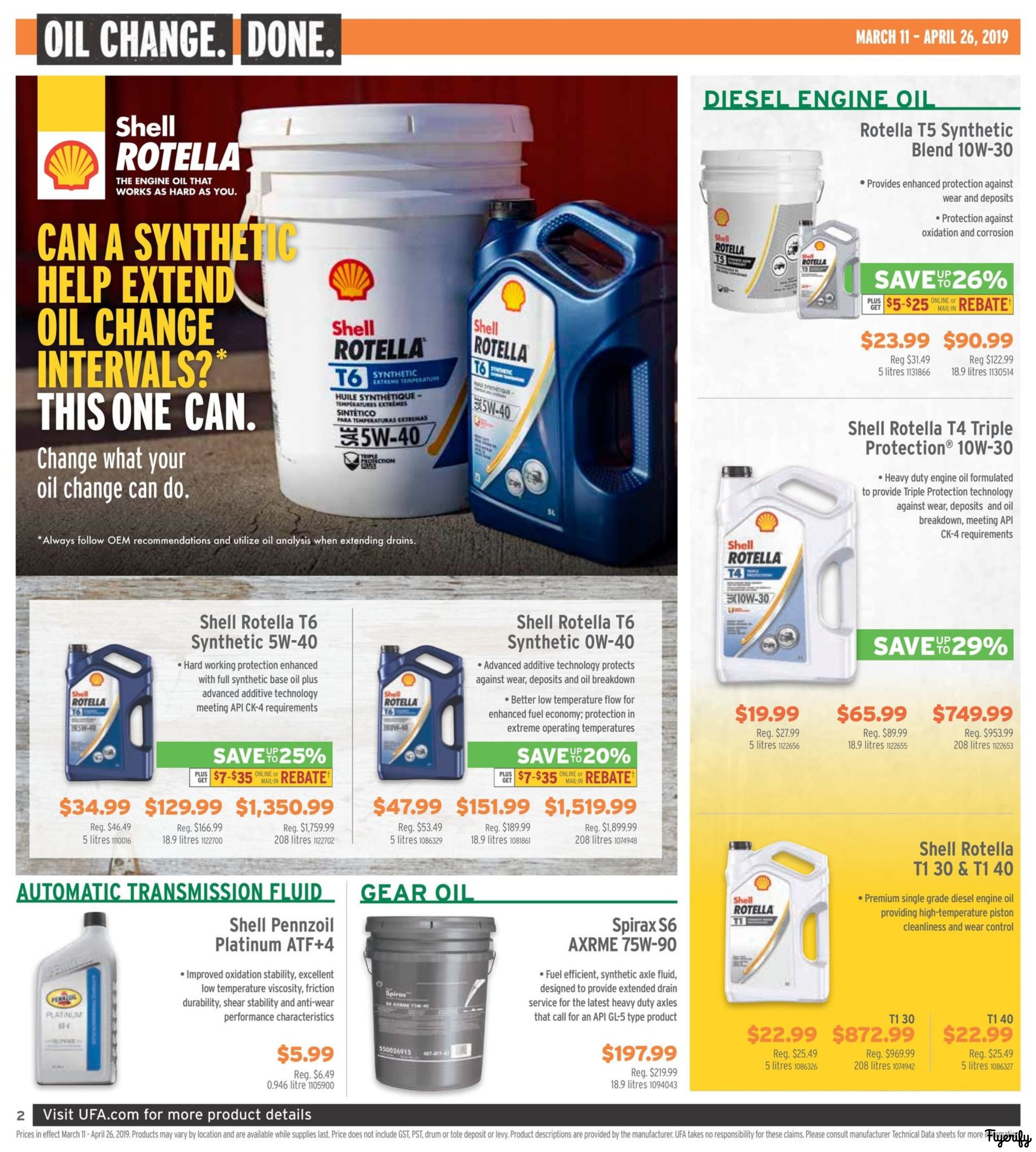 UFA United Farmers of Alberta Spring Lube & Filter Sale Flyer March 11