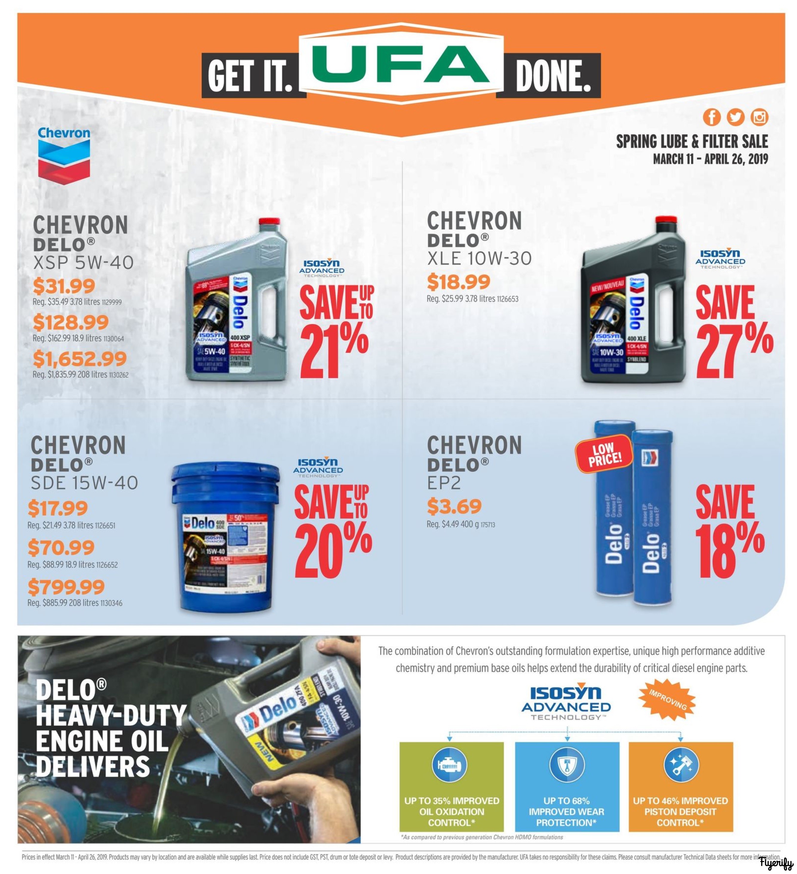 UFA United Farmers of Alberta Spring Lube & Filter Sale Flyer March 11
