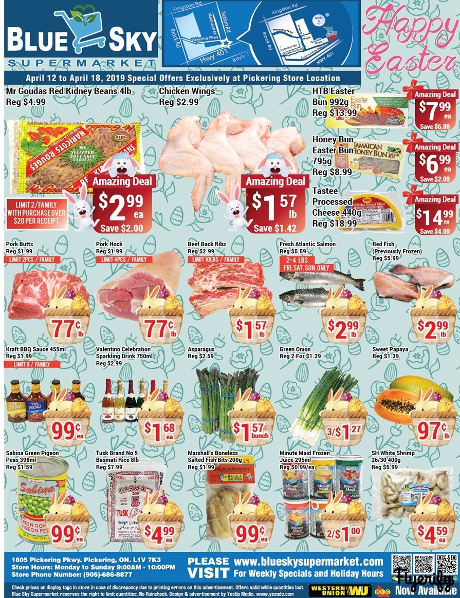 Blue Sky Supermarket (Pickering) Flyer April 12 to 18 Canada