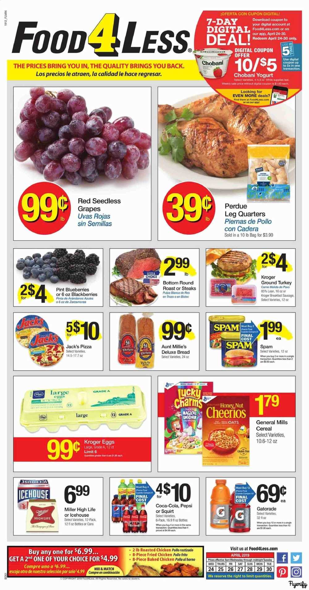 Food 4 Less (IN Hammond) Weekly Ad & Flyer April 24 to 30 Canada