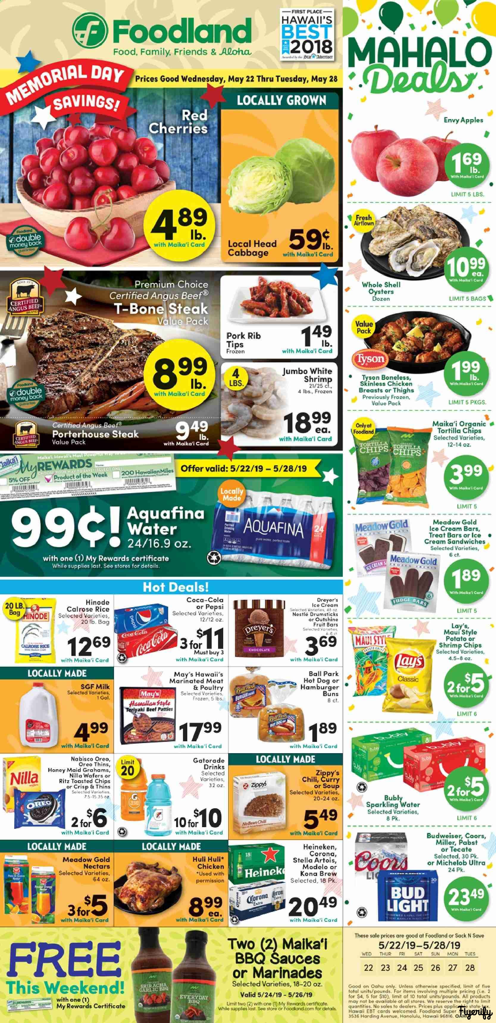 Foodland (Oahu) Weekly Ad & Flyer May 22 to 28 Canada