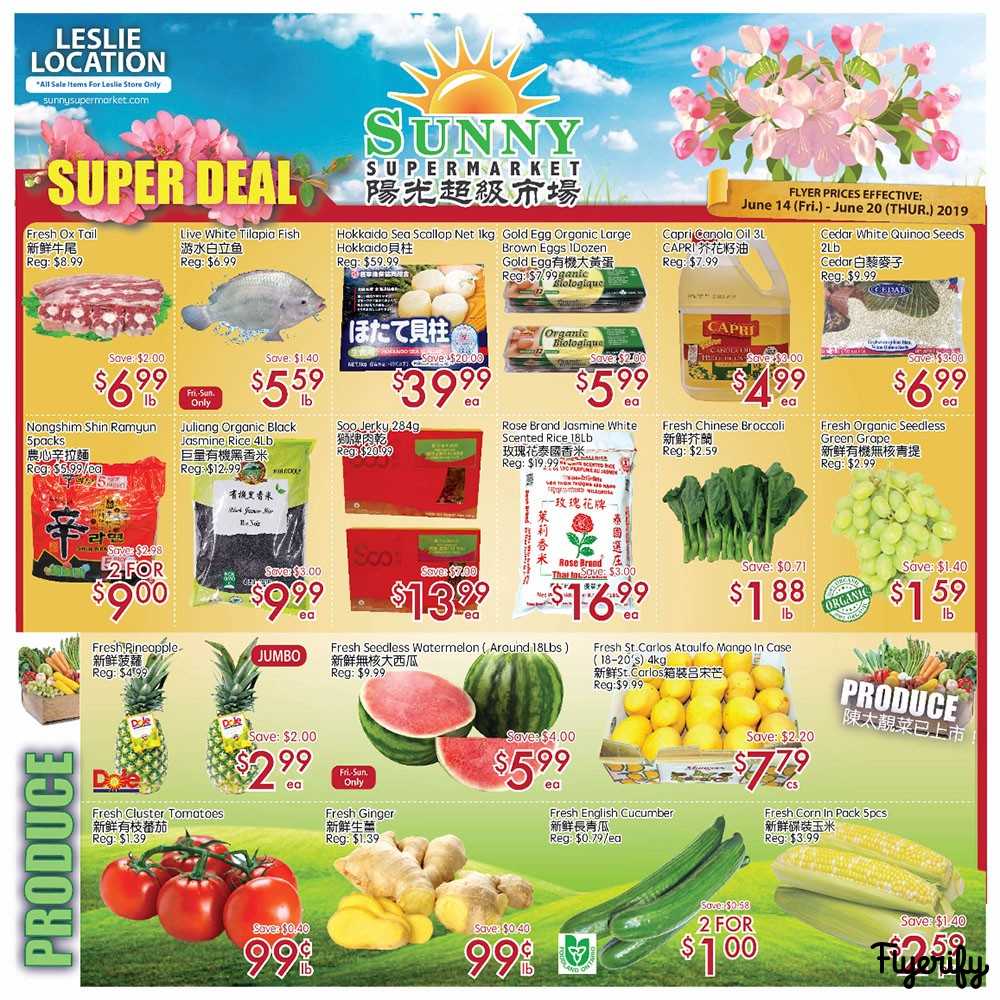 Sunny Supermarket (Leslie) Flyer June 14 to 20 Canada