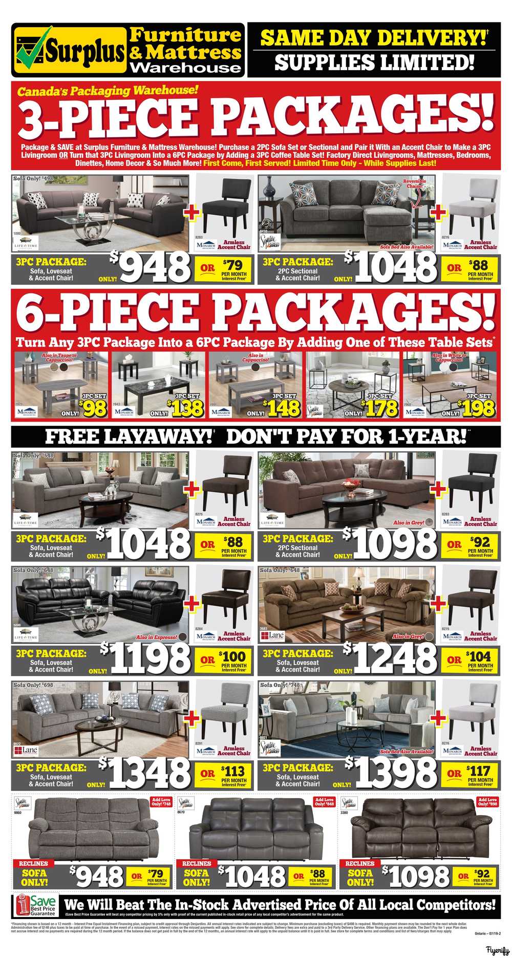 Surplus Furniture Mattress Warehouse Owen Sound Flyer July 9