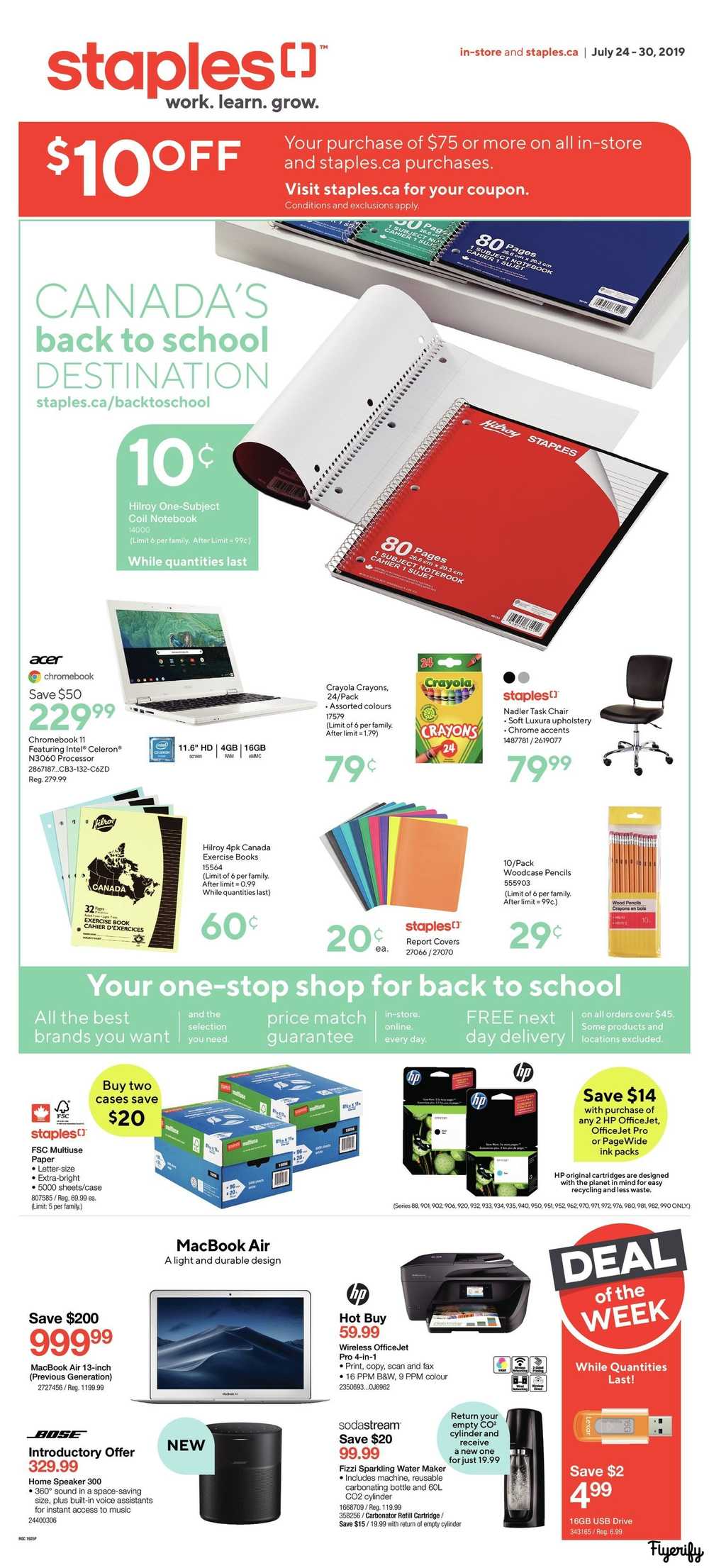 Staples Flyer July 24 to 30 Canada