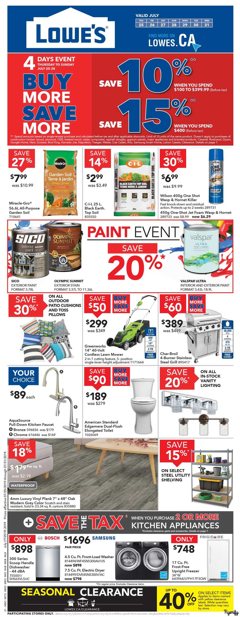 Lowe's Flyer July 25 to 31 Canada