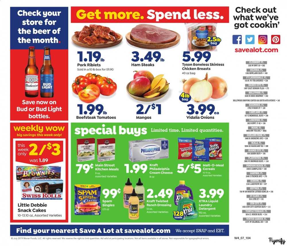 Save a Lot (FL) Weekly Ad &amp; Flyer July 24 to 30 Canada