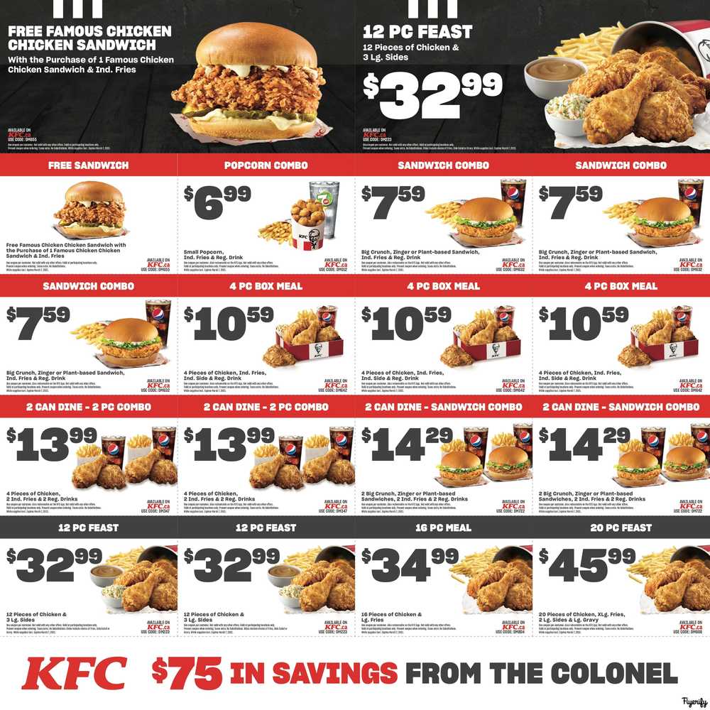 KFC Canada Coupons (Alberta, Lethbridge), until March 7, 2021 Canada