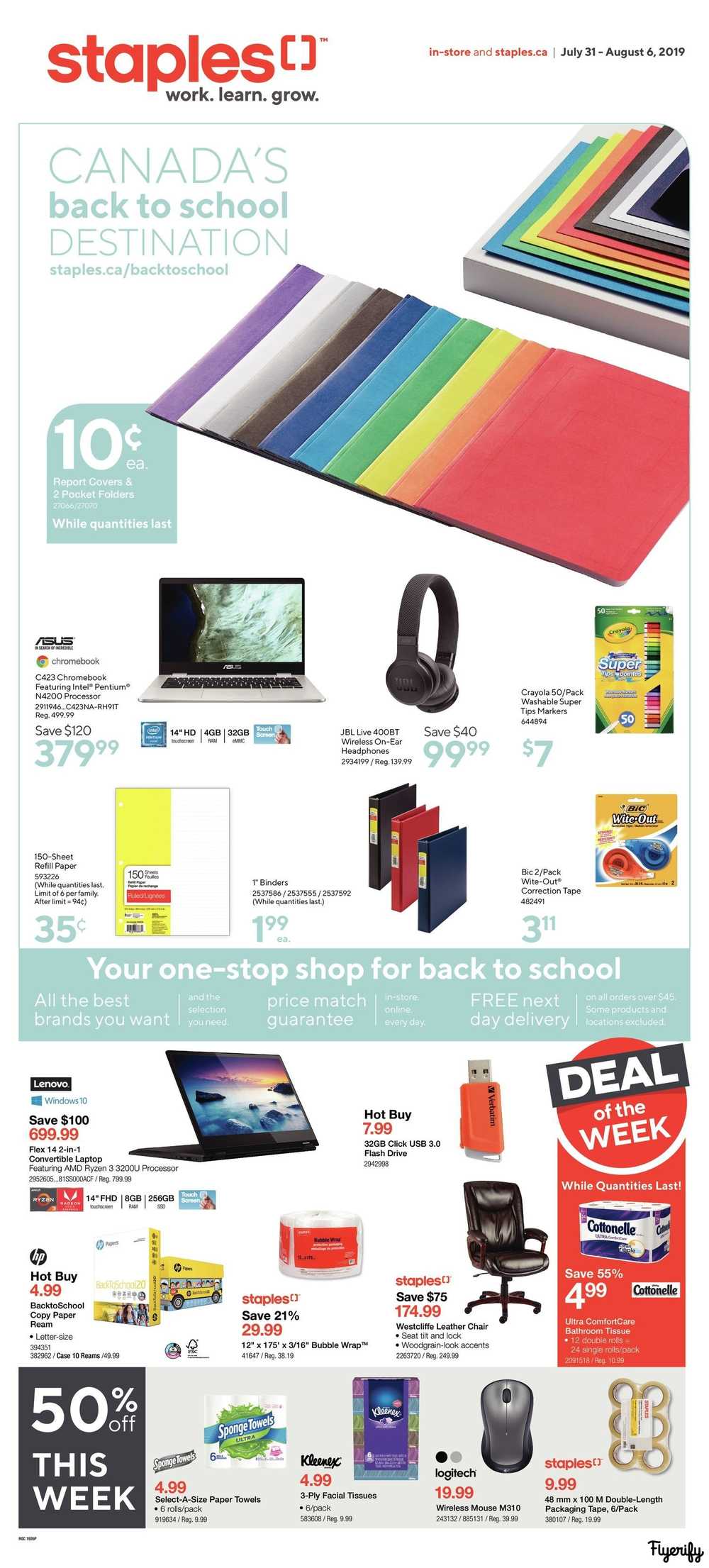 Staples Flyer July 31 to August 6 Canada