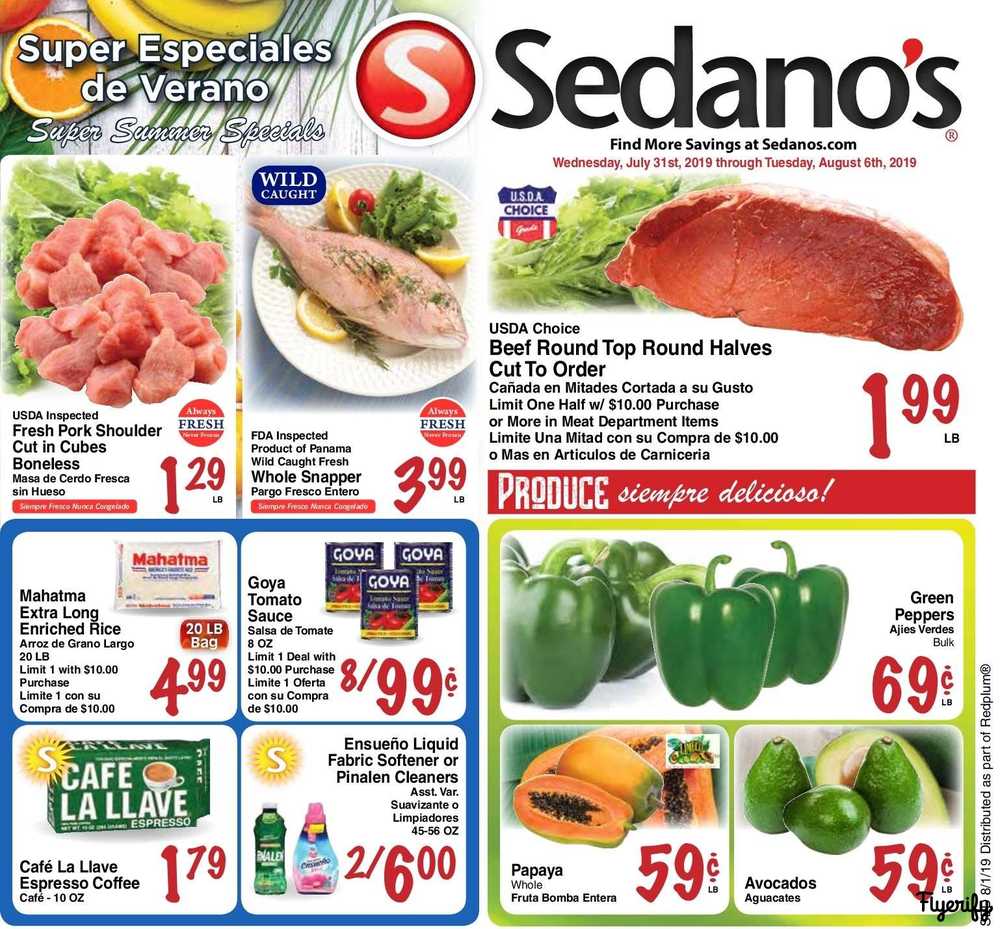 Sedano's (South Florida) Weekly Ad & Flyer July 31 to August 6 Canada