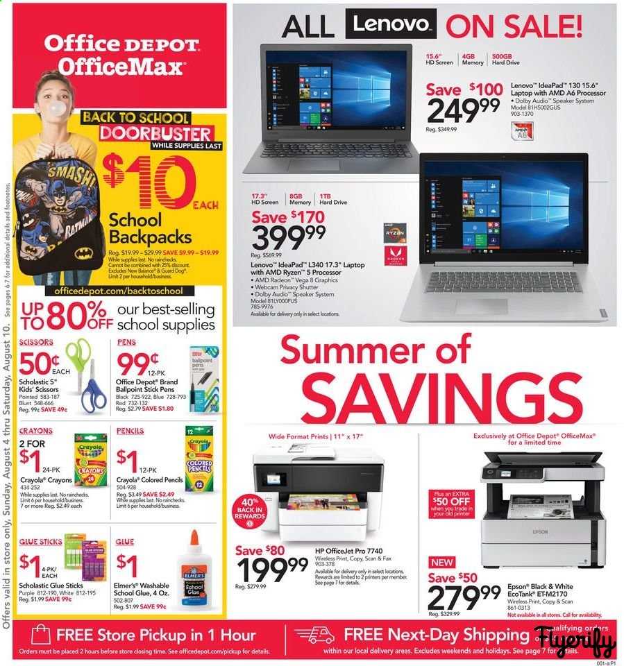 Office DEPOT Weekly Ad & Flyer August 4 to 10 Canada