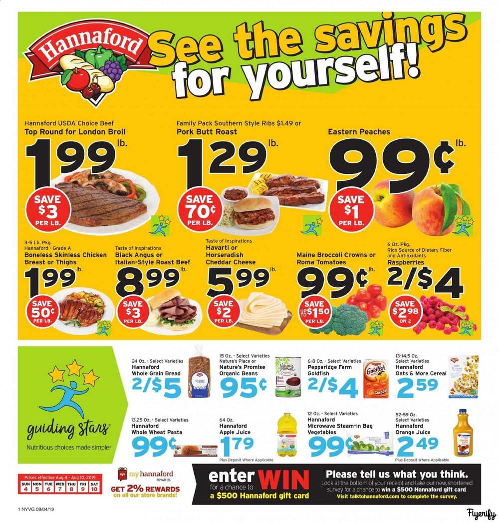 Hannaford (NY) Weekly Ad & Flyer August 4 to 10 Canada