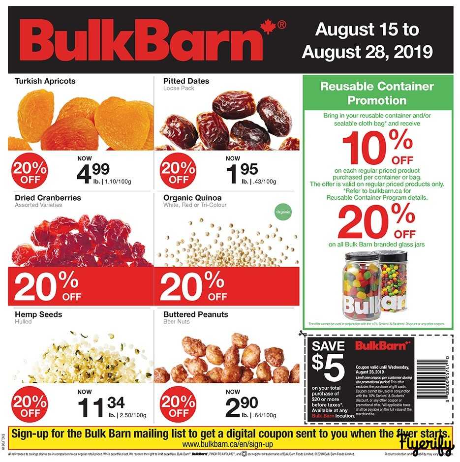 Bulk Barn Flyer August 15 to 28 Canada