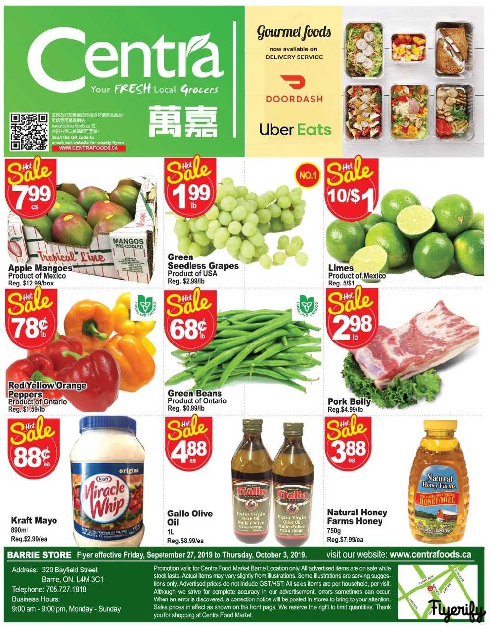 Centra Foods (Barrie) Flyer September 27 to October 3 Canada