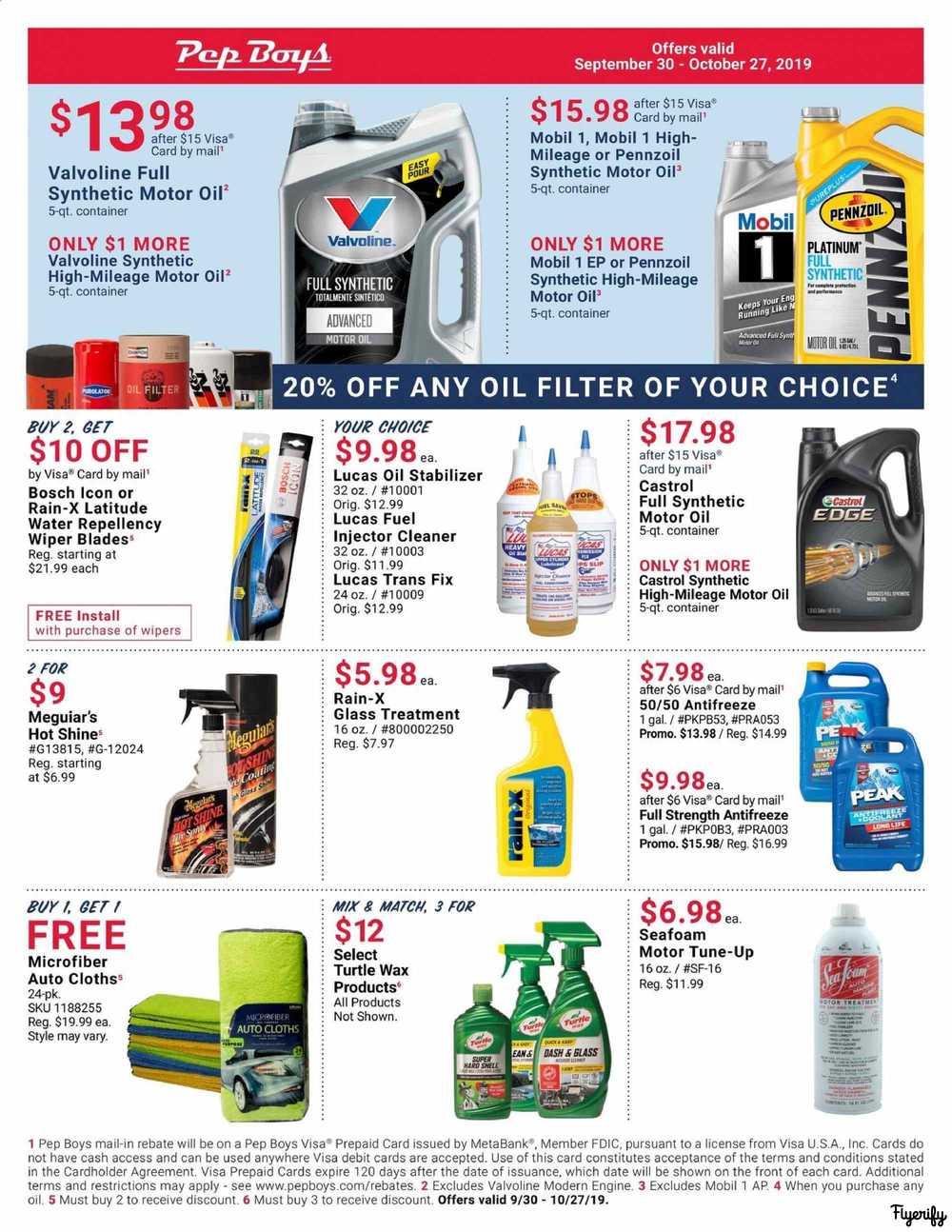 Pep Boys Weekly Ad Flyer September 30 To October 27 Canada