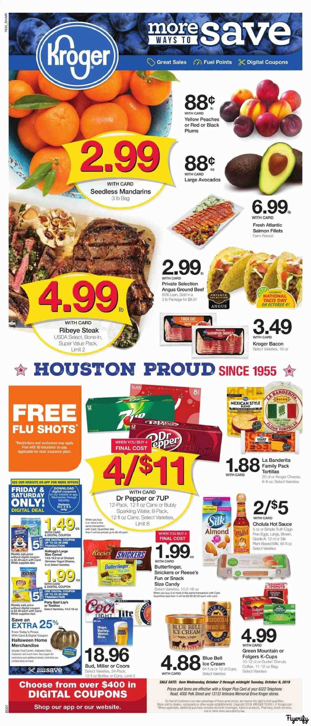 kroger tx weekly ad flyer october 2 to 8 canada kroger flyers flyerify