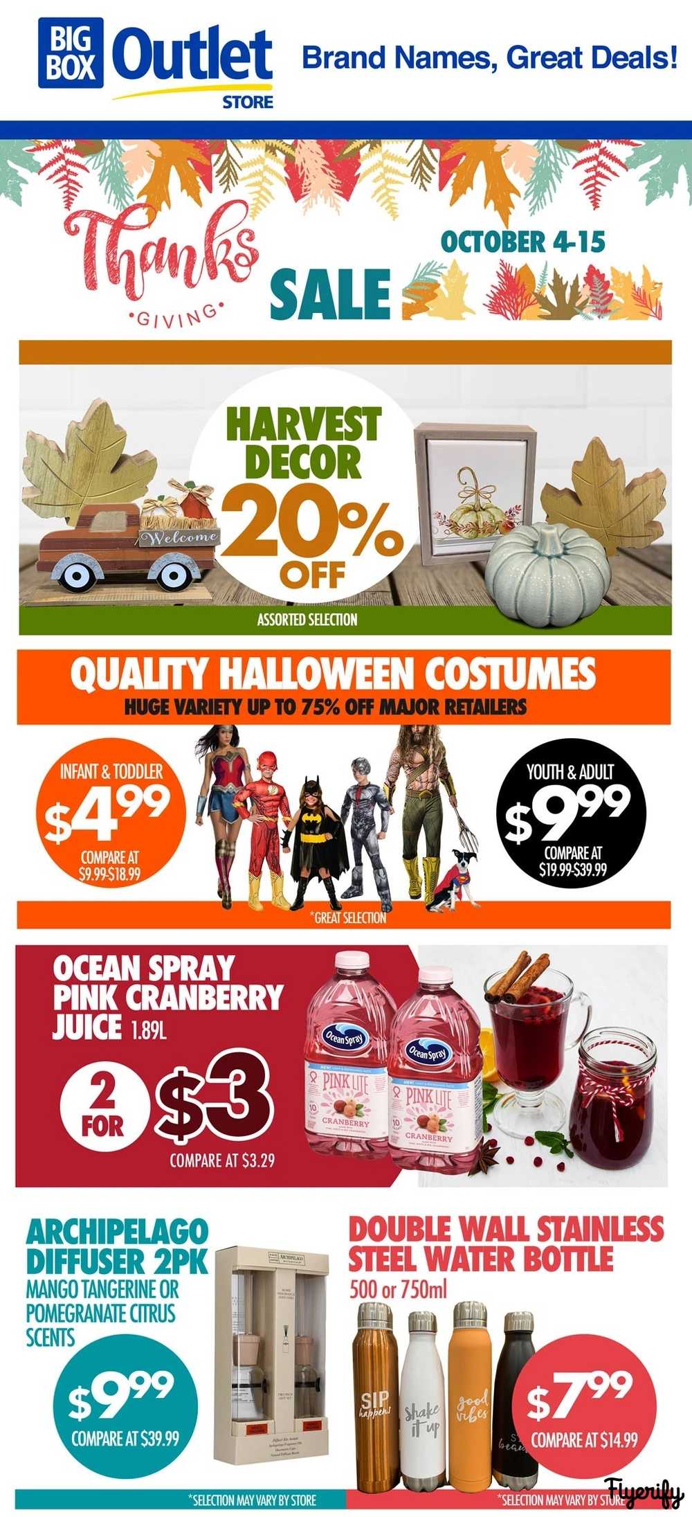 Big Box Outlet Store Thanks Giving Sale Flyer October 4 to 15 Canada