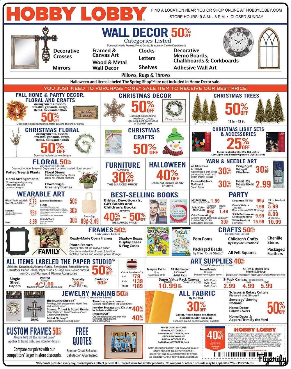 Hobby Lobby Weekly Ad & Flyer October 20 to 26 Canada