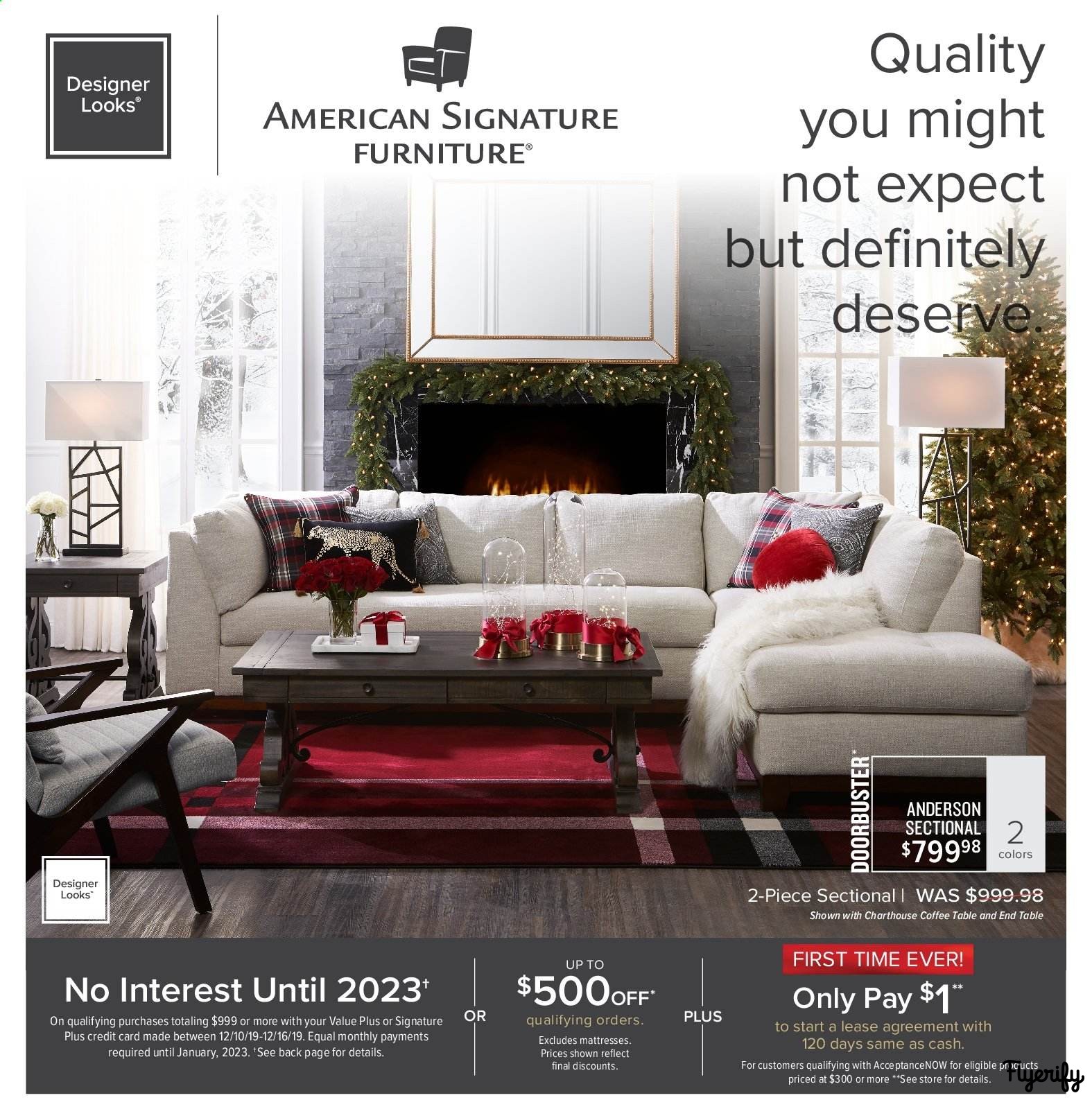 American Signature Furniture Weekly Ad Flyer December 3 To 16 Canada