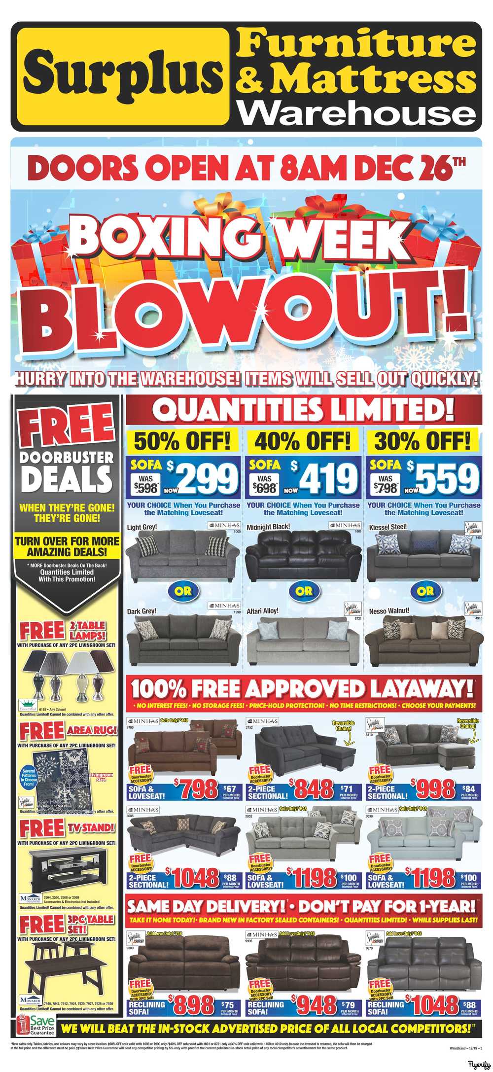 Surplus Furniture Mattress Warehouse Winnipeg Boxing Week