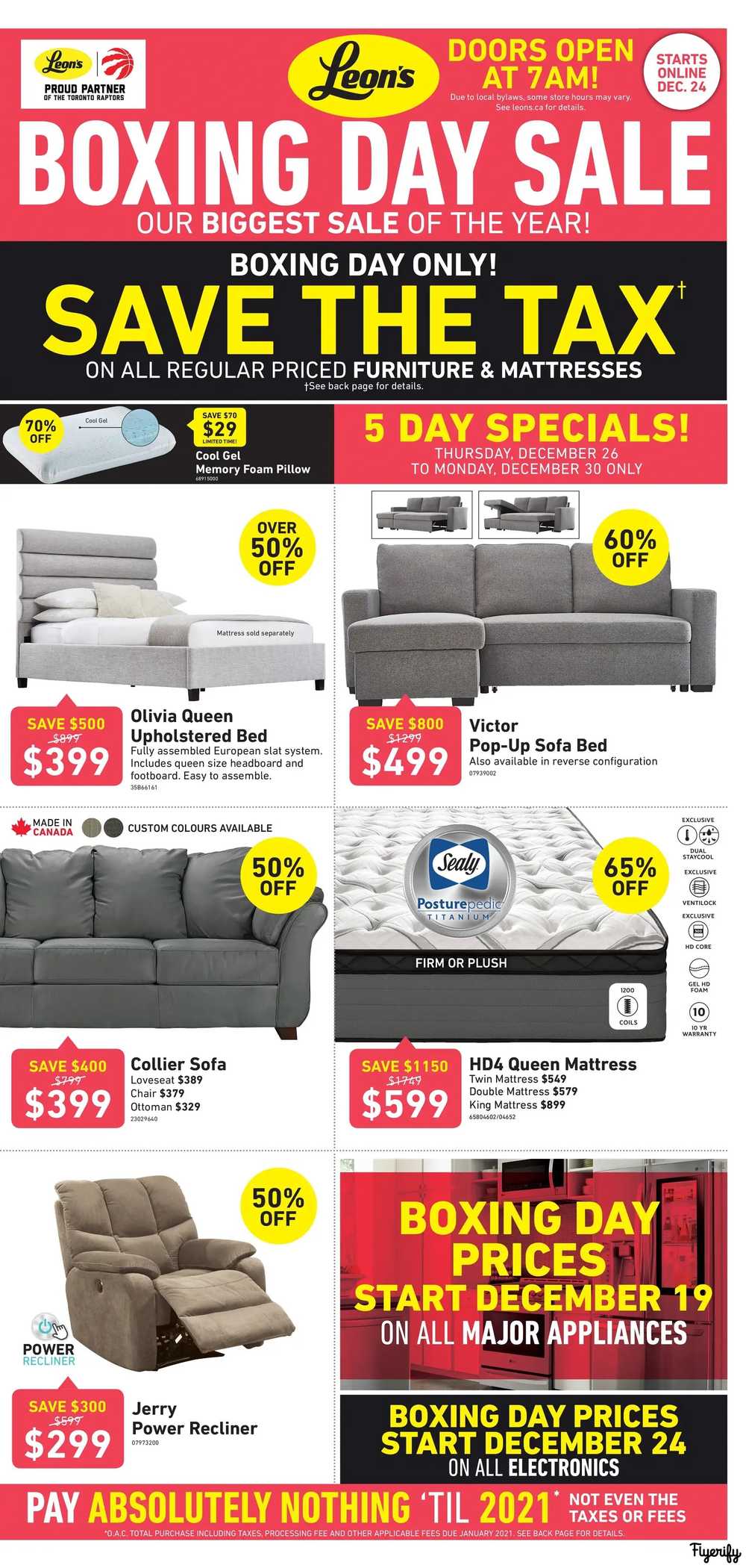Leon's 2019 Boxing Day Sale Flyer December 24 to January 8 Canada