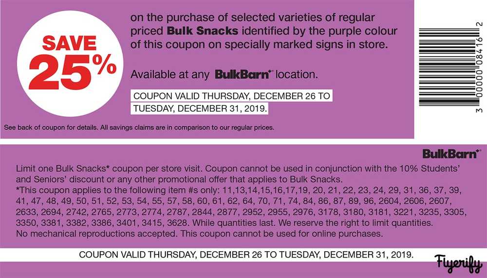 Bulk Barn Coupons December 26 To 31 Canada