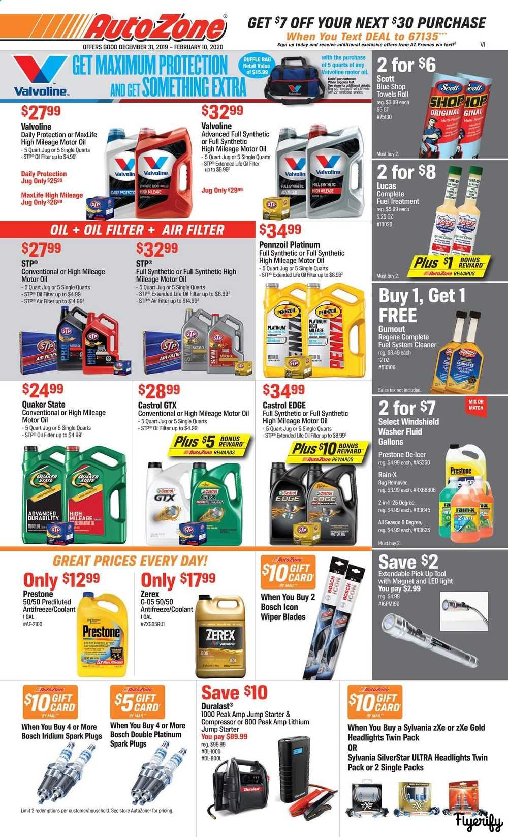 Autozone Weekly Ad & Flyer December 31, 2019 to February 10, 2020 Canada