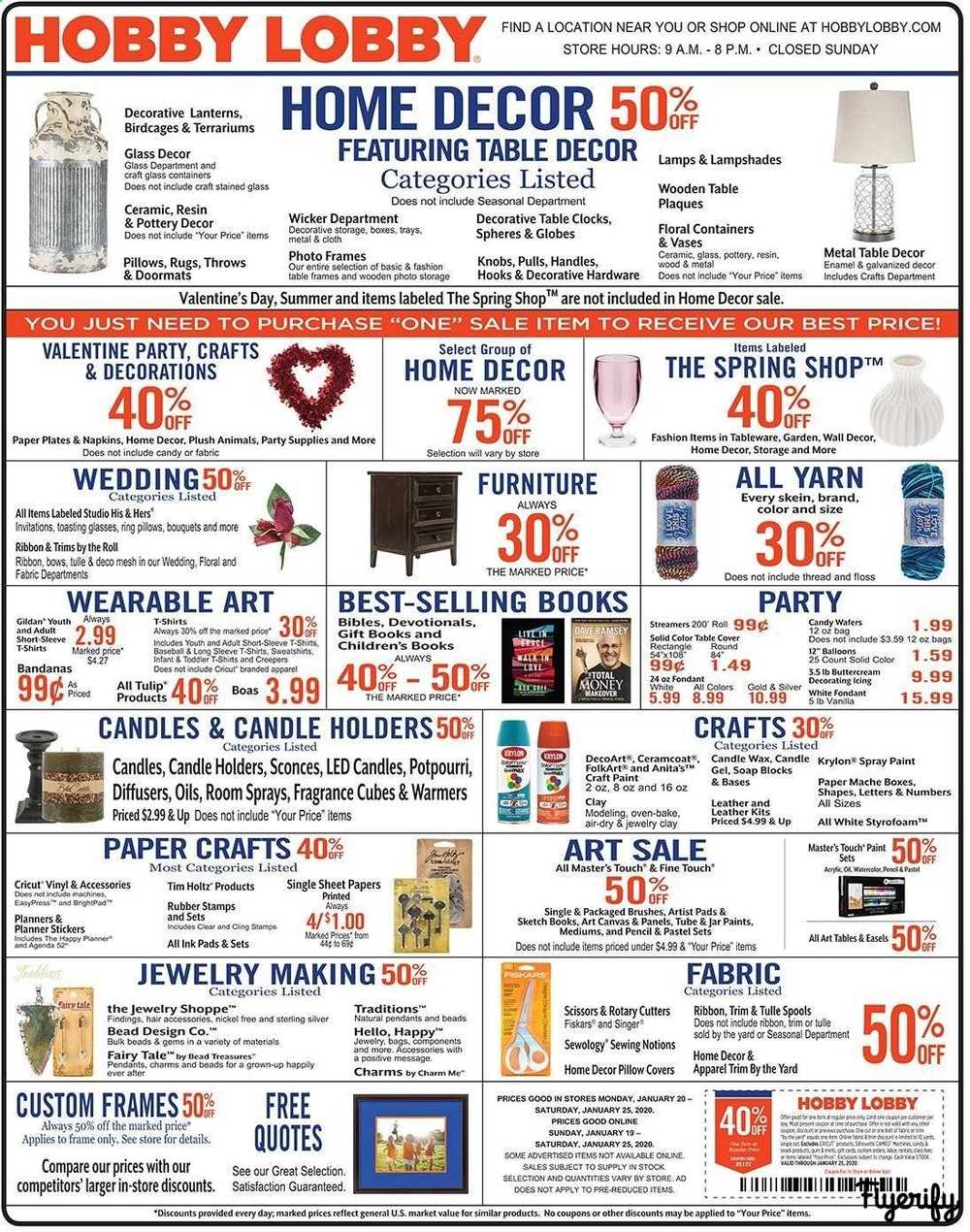Hobby Lobby Weekly Ad & Flyer January 19 to 25 Canada
