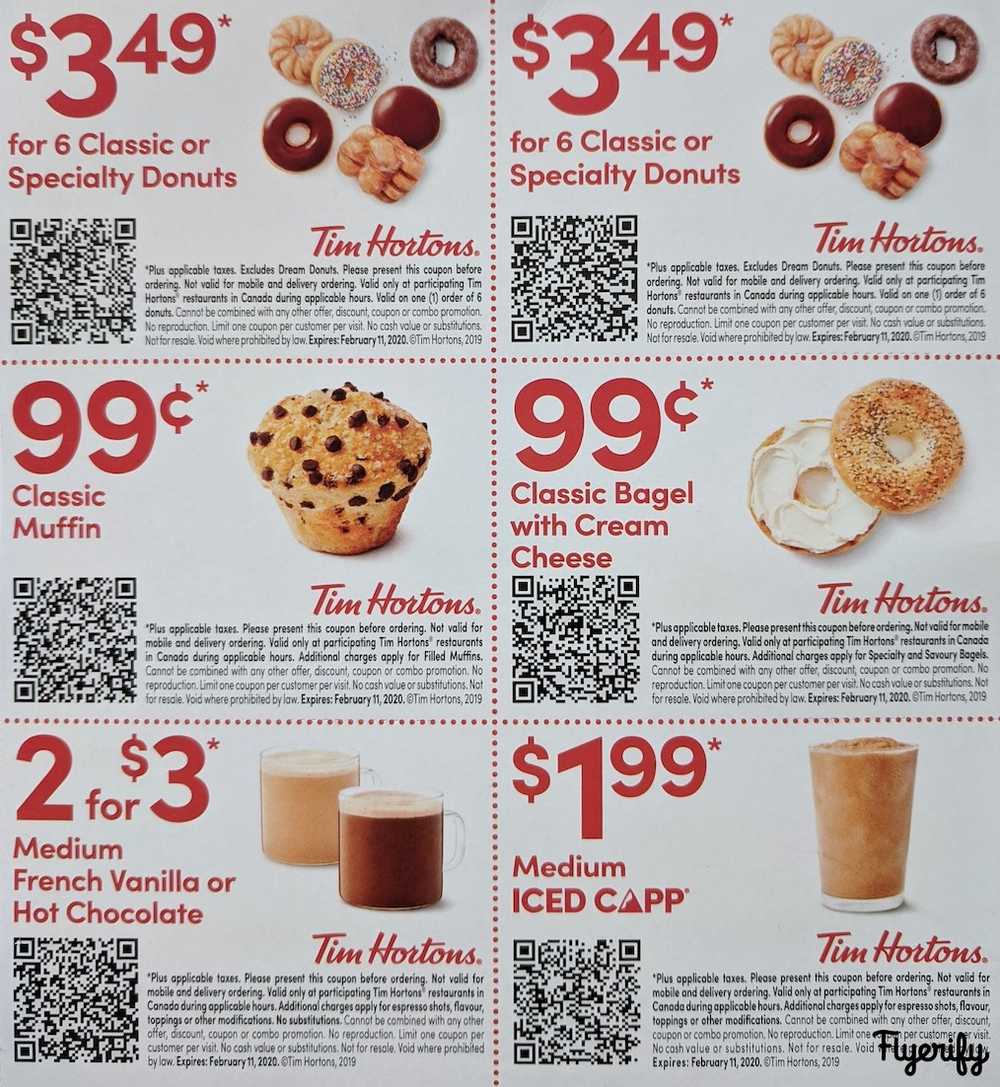 Tim Hortons Coupons Valid until February 11 Canada