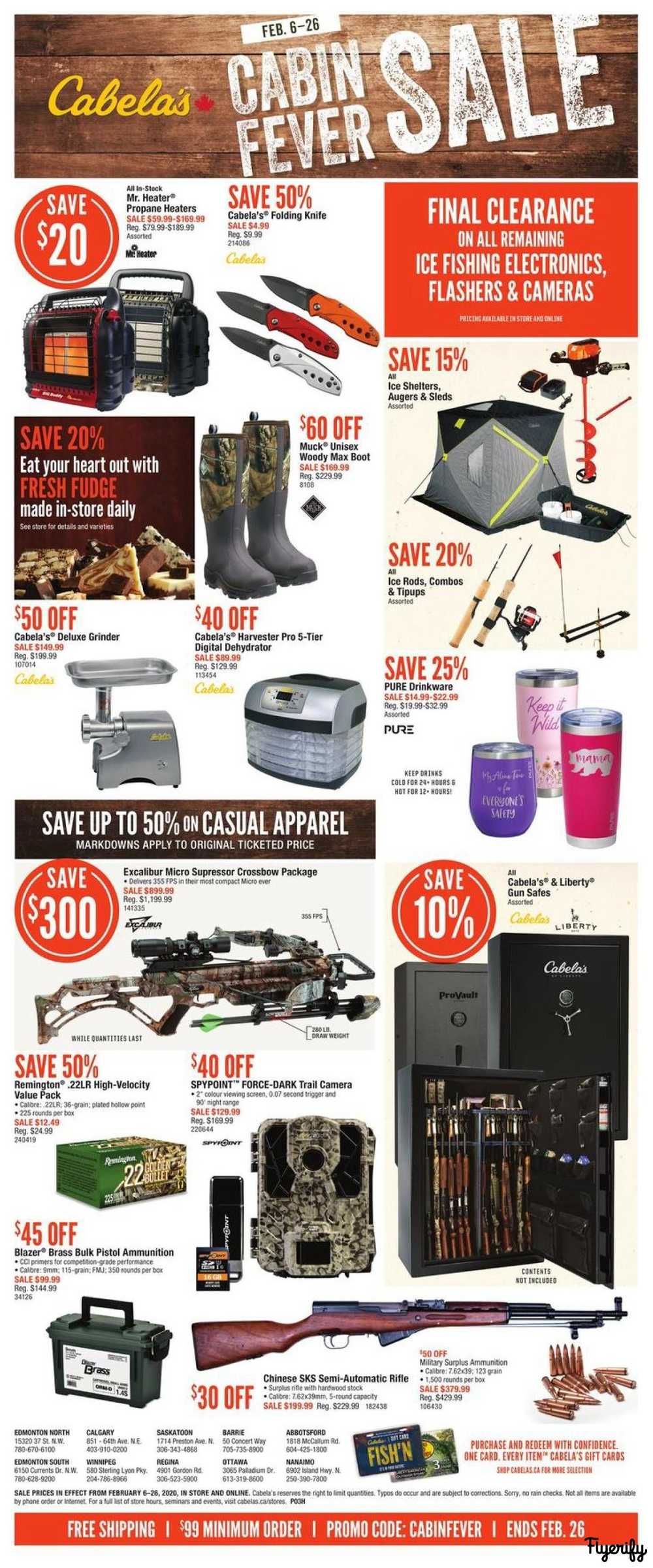 Cabela&#39;s Cabin Fever Sale Flyer February 6 to 26 Canada