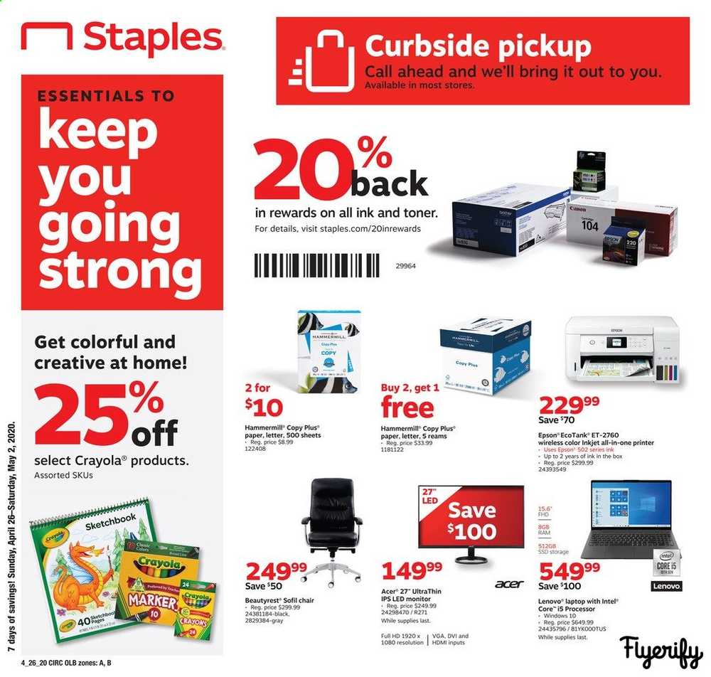 Staples Weekly Ad & Flyer April 26 to May 2 Canada
