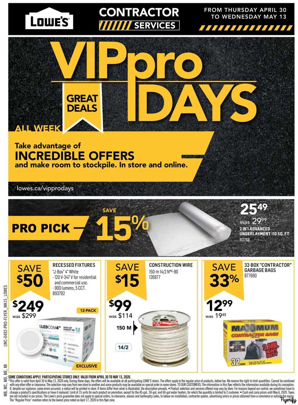 Lowe's VIP Pro Days Flyer April 30 to May 13 Canada