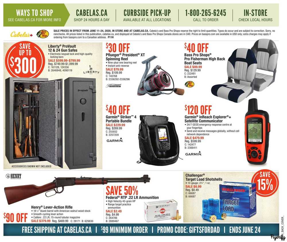 Cabela's Father's day Sale Flyer June 11 to 24 Canada