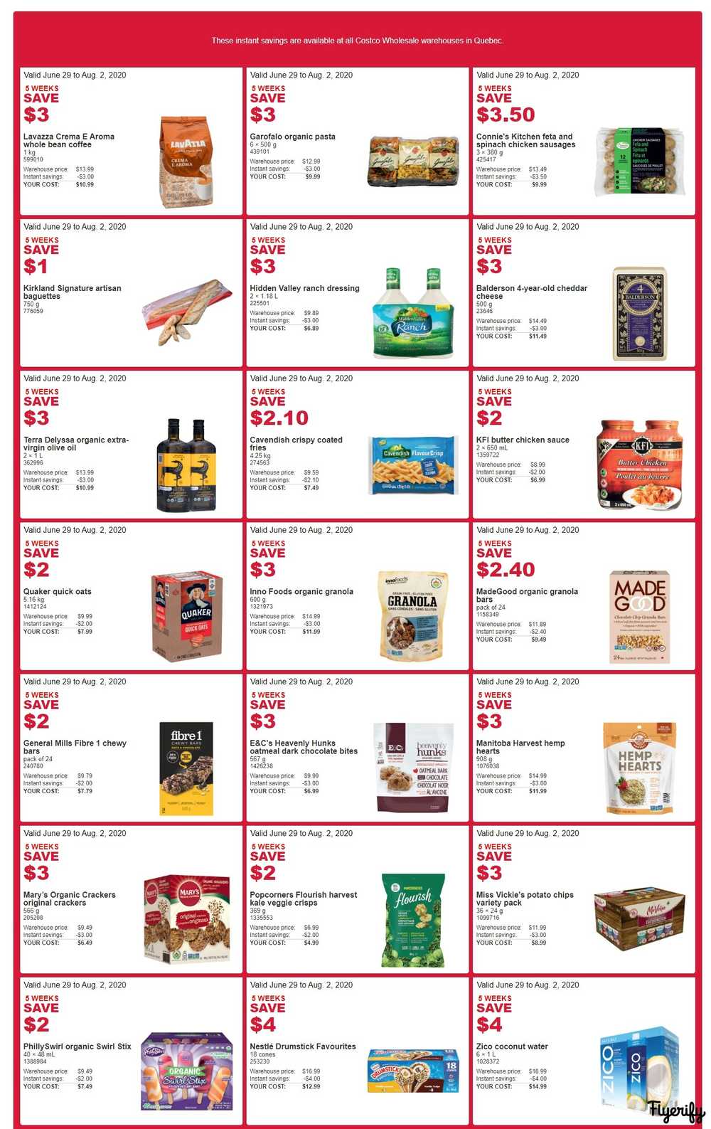 Costco (QC) Weekly Savings June 29 to August 2 Canada