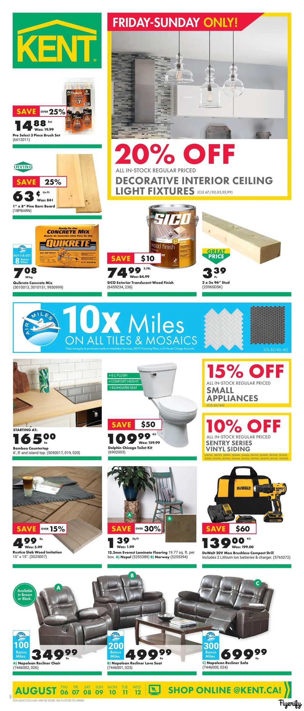 Kent Building Supplies Flyer August 6 to 12 Canada