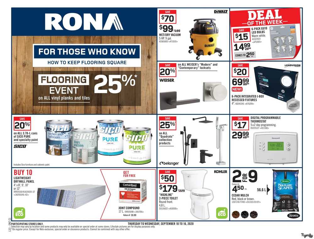 Rona (ON) Flyer September 10 to 16 Canada