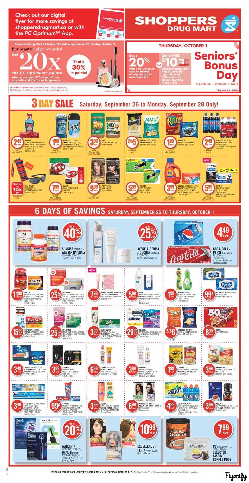 Shoppers Drug Mart (west) Flyer September 26 To October 1 Canada