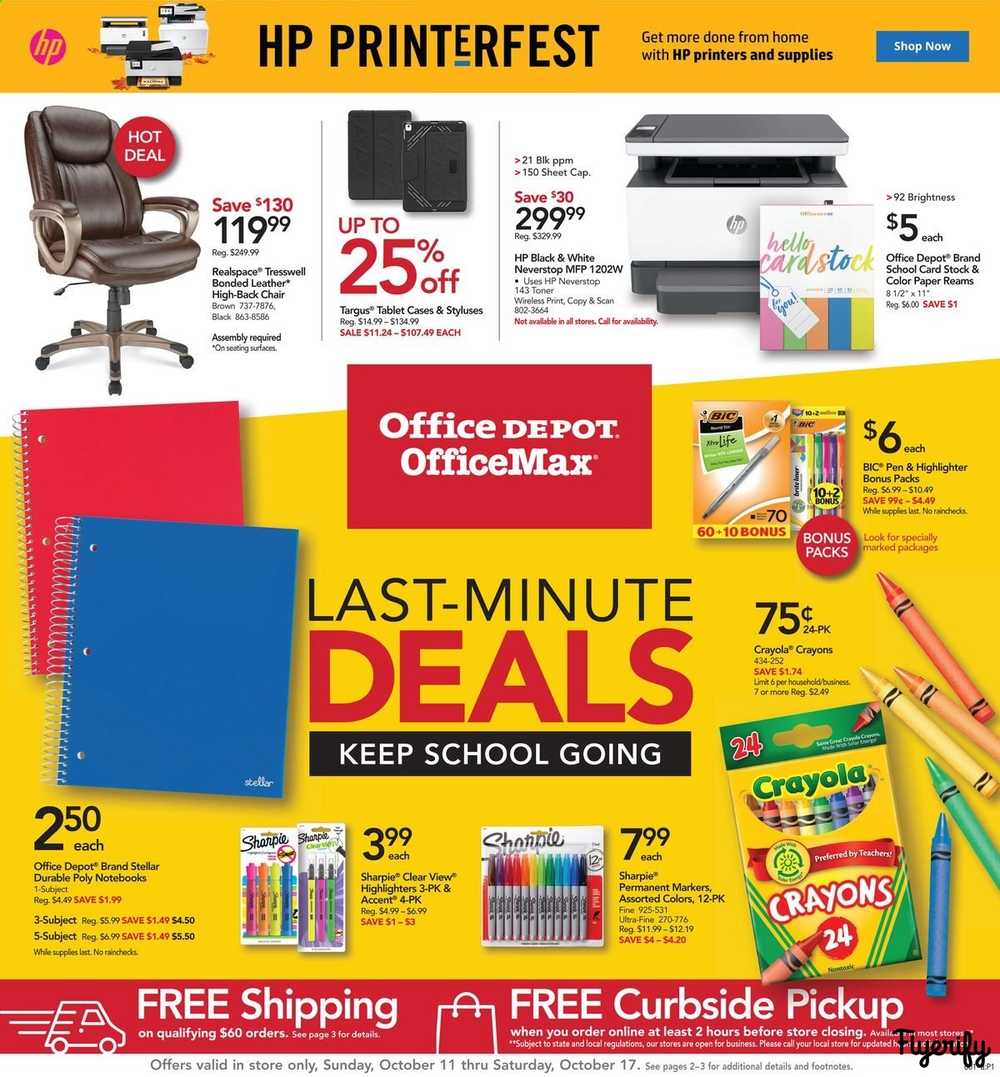 Office Depot Weekly Ad Flyer October 11 To 17 1 