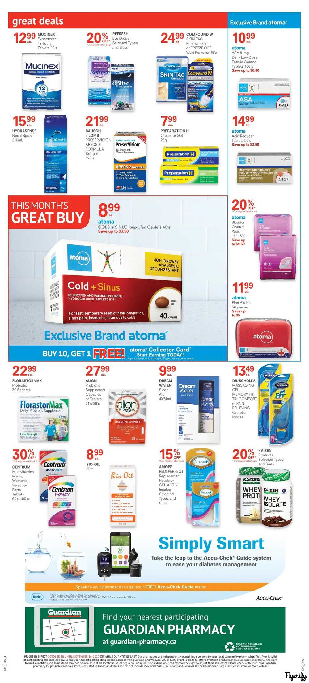 Guardian Pharmacy Flyer October 30 to November 26 Canada