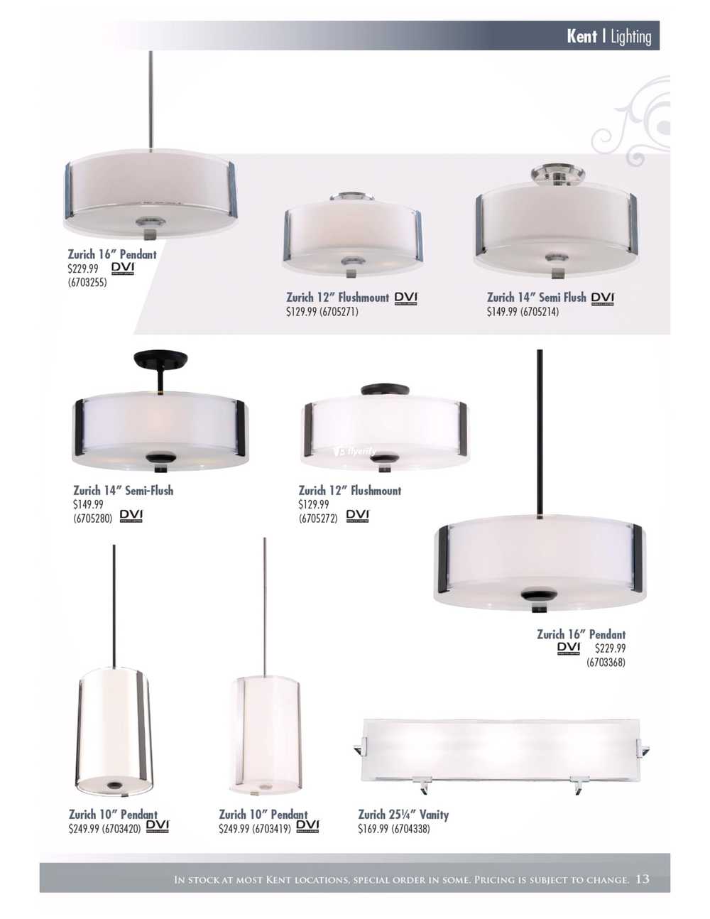 Kent Building Supplies Lighting Collection Catalogue Canada