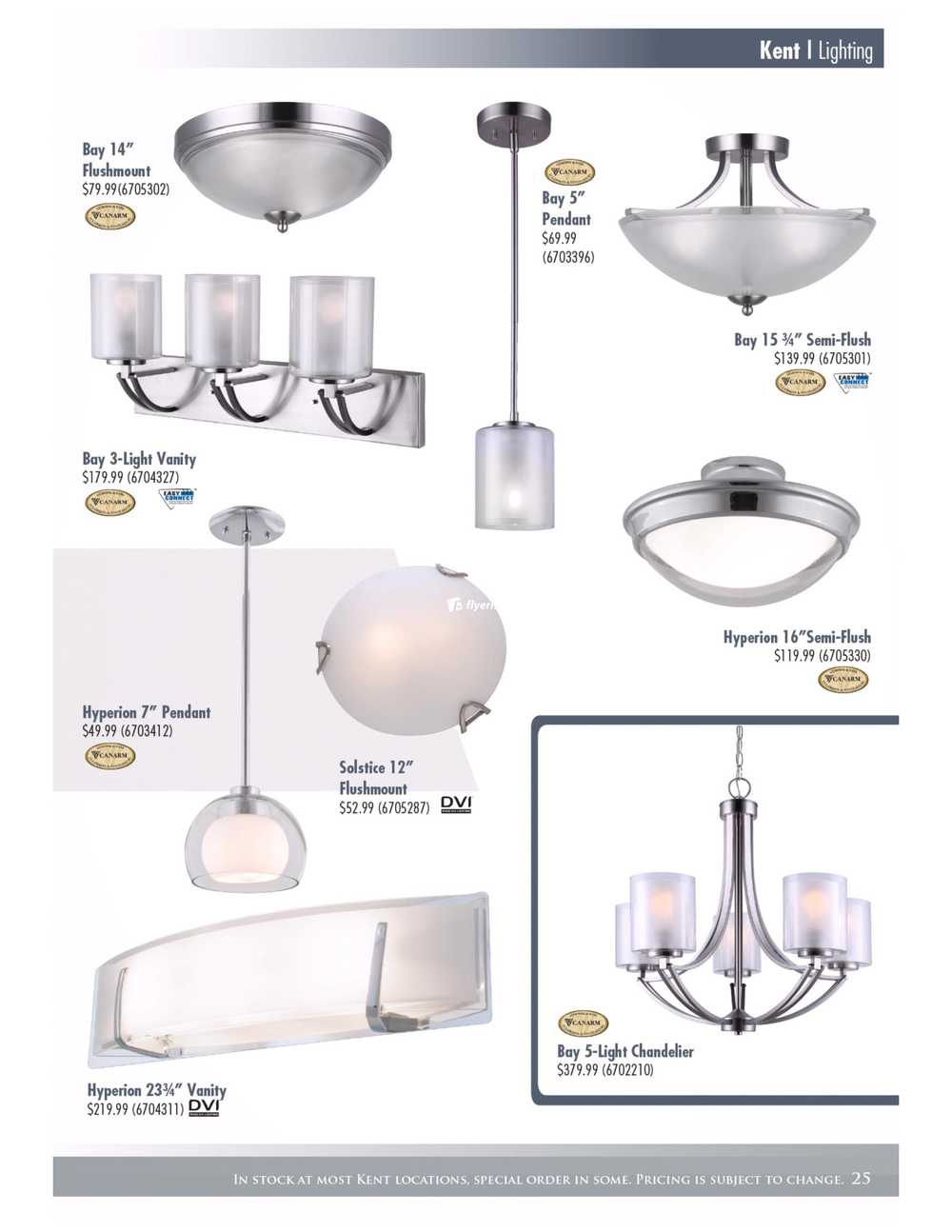 Kent Building Supplies Lighting Collection Catalogue Canada