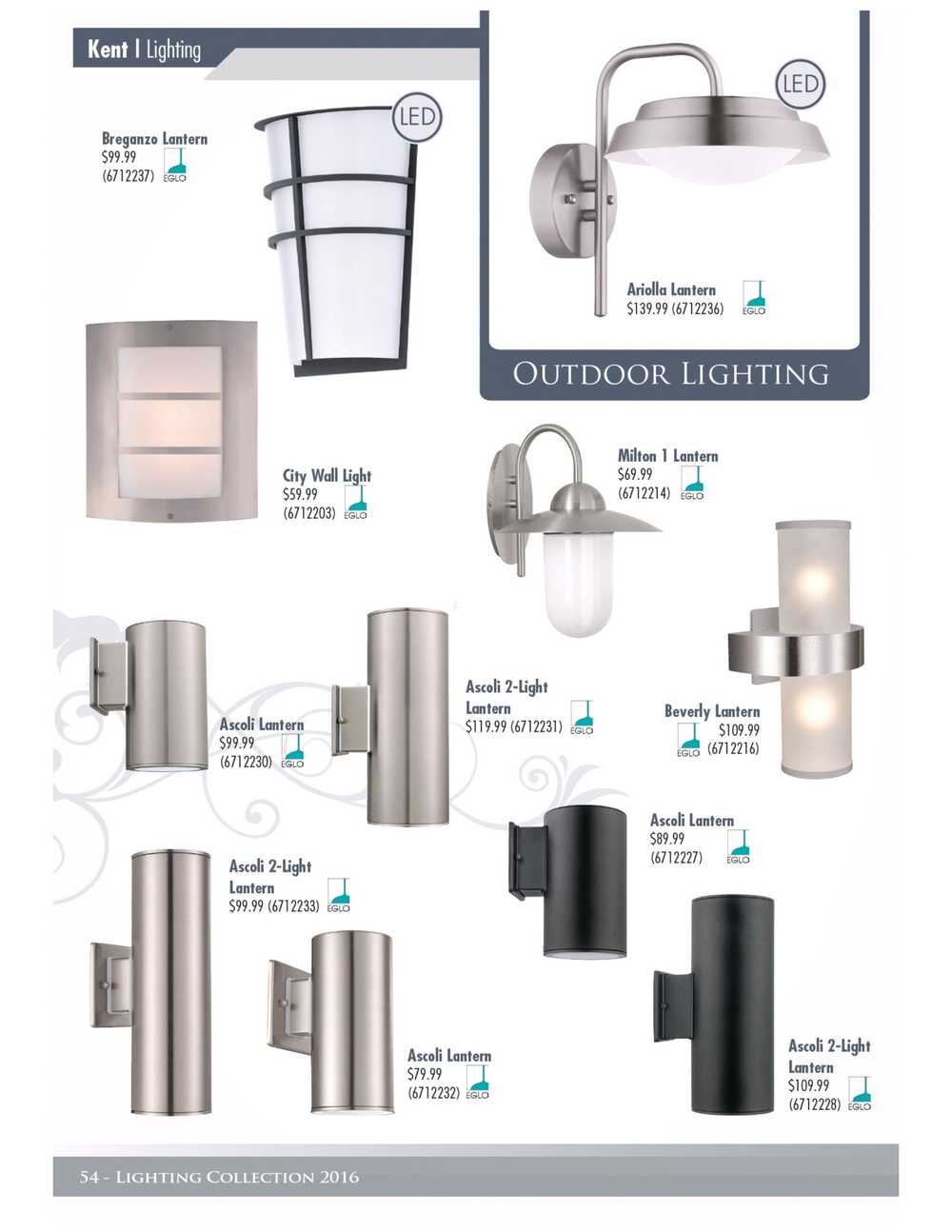 Kent Building Supplies Lighting Collection Catalogue Canada
