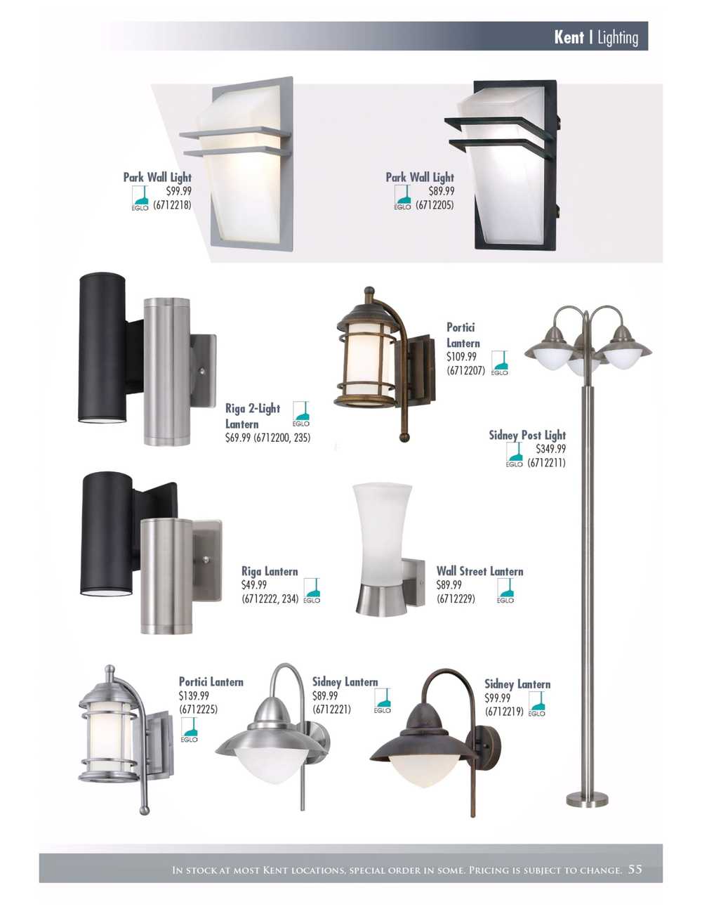 Kent Building Supplies Lighting Collection Catalogue Canada