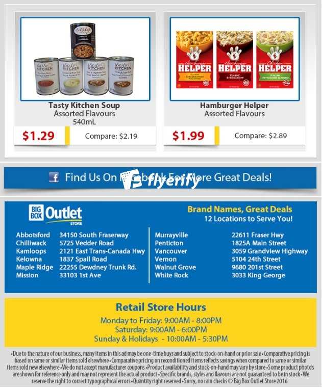 Big Box Outlet Store (Kamloops, Kelowna, Penticton & Vernon) Flyer