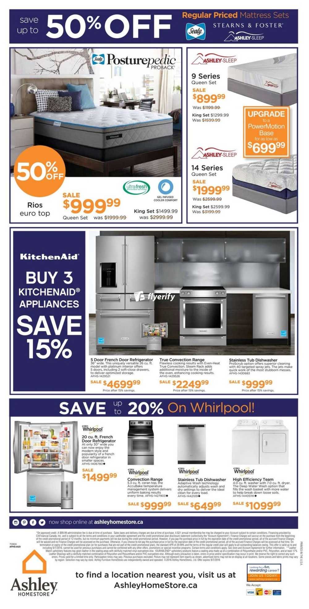 Ashley Furniture Homestore West Flyer September 1 To 7 Canada